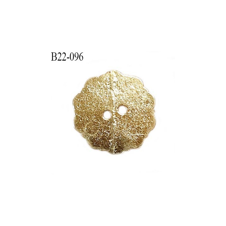 Bouton 22 mm en métal couleur or 2 trous diamètre 22 mm épaisseur 3 mm prix à l'unité
