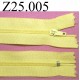 fermeture éclair longueur 25 cm couleur jaune non séparable zip nylon largeur 2,5 cm