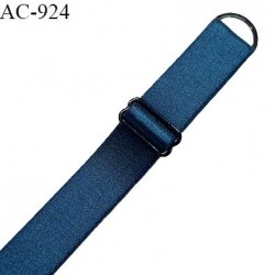Bretelle lingerie SG 20 mm très haut de gamme couleur bleu abysse satiné avec 1 barrette + 1 anneau prix à l'unité