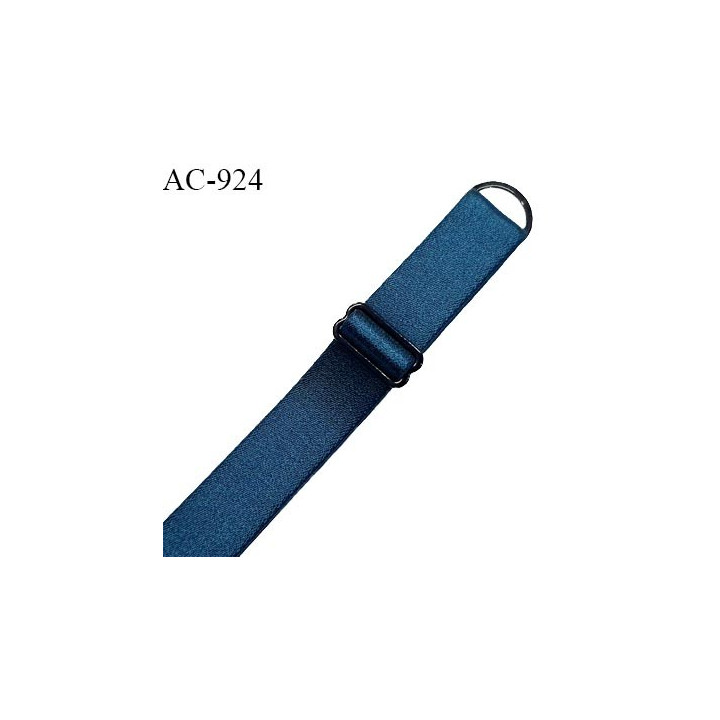 Bretelle lingerie SG 20 mm très haut de gamme couleur bleu abysse satiné avec 1 barrette + 1 anneau prix à l'unité