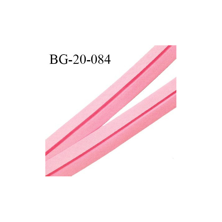 Biais galon 20 mm pré plié au dos 2 rabats de 10 mm coton polyester couleur rose dragée largeur 20 mm prix au mètre