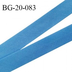 Biais galon 20 mm pré plié au dos 2 rabats de 10 mm coton polyester couleur bleu royal largeur 20 mm prix au mètre