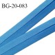 Biais galon 20 mm pré plié au dos 2 rabats de 10 mm coton polyester couleur bleu royal largeur 20 mm prix au mètre