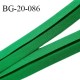 Biais galon 20 mm pré plié au dos 2 rabats de 10 mm coton polyester couleur vert largeur 20 mm prix au mètre
