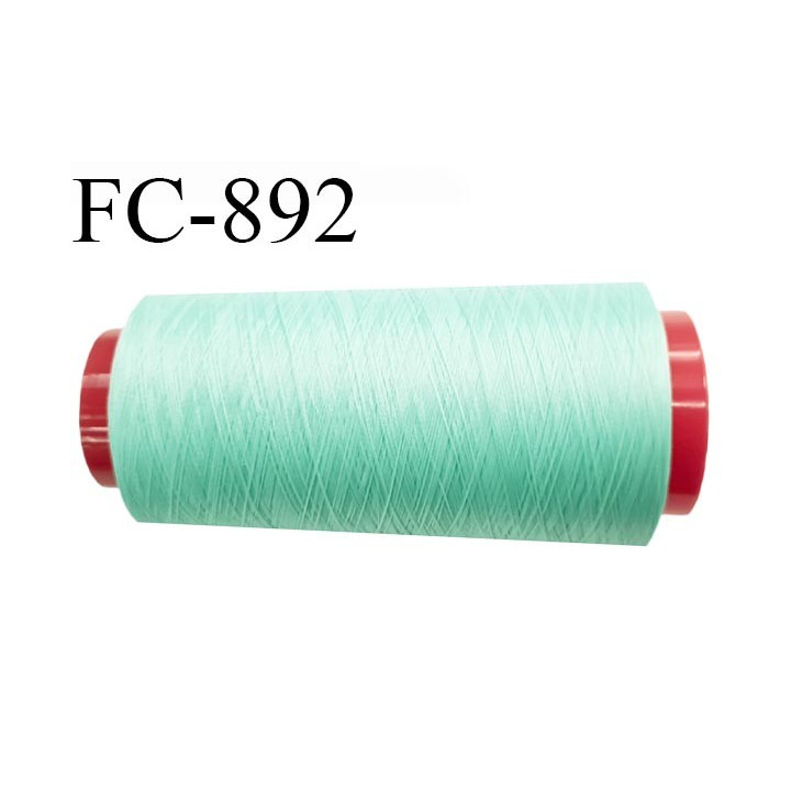 Cone 2000 m fil mousse polyamide n°120 couleur vert lagon longueur 2000 mètres  bobiné en France