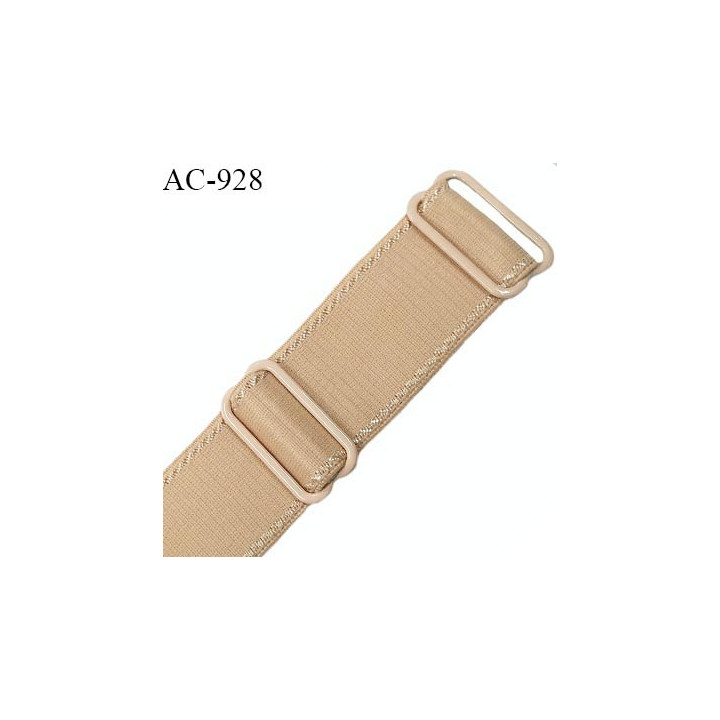 Bretelle 24 mm lingerie SG haut de gamme couleur chair caramel blond finition avec 2 barrettes prix à la pièce