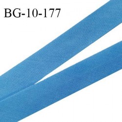 Biais galon 10 mm pré plié au dos 2 rabats de 5 mm coton polyester couleur bleu royal largeur 10 mm prix au mètre