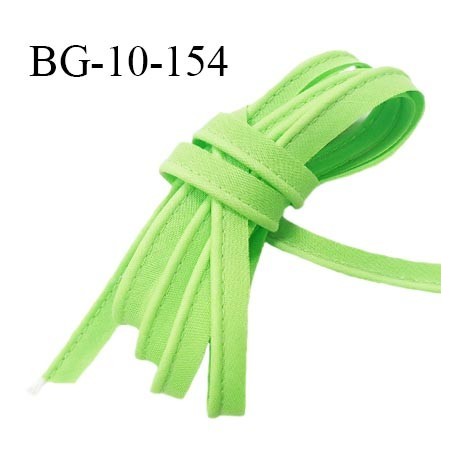 Passepoil 10 mm coton couleur vert pomme largeur 10 mm avec cordon intérieur 2 mm prix au mètre