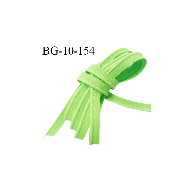 Passepoil 10 mm coton couleur vert pomme largeur 10 mm avec cordon intérieur 2 mm prix au mètre