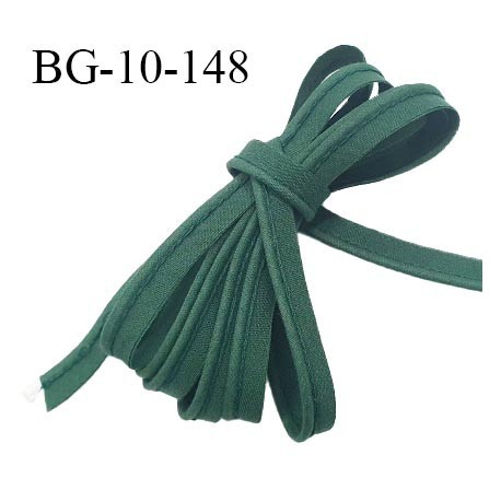 Passepoil 10 mm coton couleur vert sapin largeur 10 mm avec cordon intérieur 2 mm prix au mètre