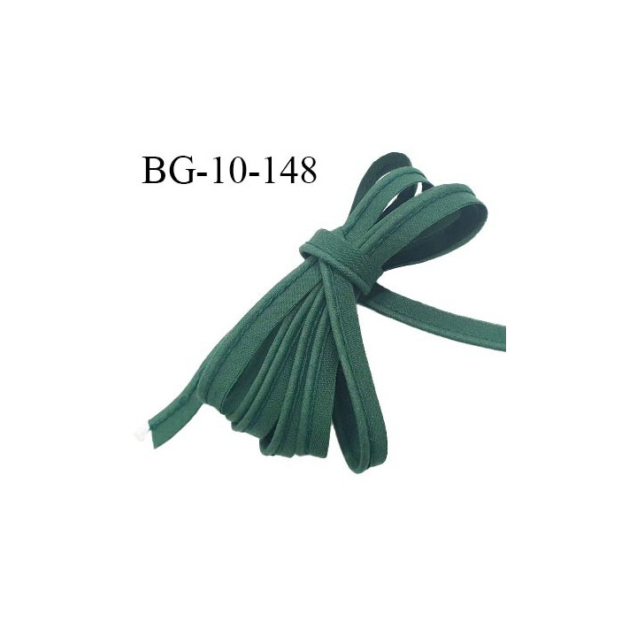 Passepoil 10 mm coton couleur vert sapin largeur 10 mm avec cordon intérieur 2 mm prix au mètre