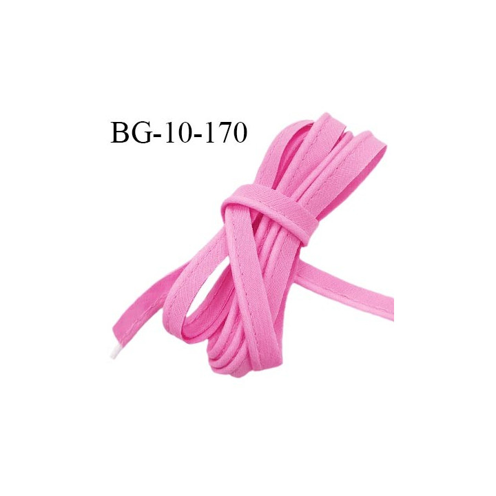 Passepoil 10 mm coton couleur rose malabar largeur 10 mm avec cordon intérieur 2 mm prix au mètre