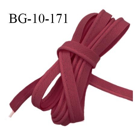 Passepoil 10 mm coton couleur rouge pourpre largeur 10 mm avec cordon intérieur 2 mm prix au mètre