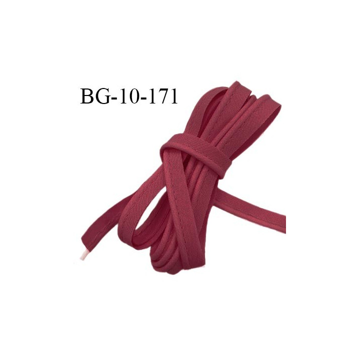 Passepoil 10 mm coton couleur rouge pourpre largeur 10 mm avec cordon intérieur 2 mm prix au mètre