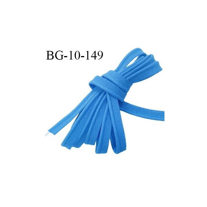 Passepoil 10 mm coton couleur bleu royal largeur 10 mm avec cordon intérieur 2 mm prix au mètre