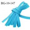 Passepoil 10 mm coton couleur bleu turquoise largeur 10 mm avec cordon intérieur 2 mm prix au mètre