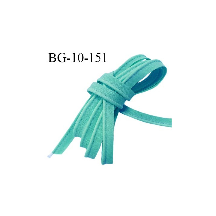 Passepoil 10 mm coton couleur vert bleu largeur 10 mm avec cordon intérieur 2 mm prix au mètre