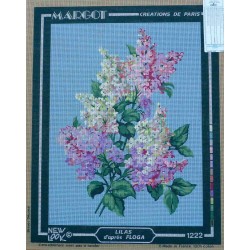 canevas 40x50 marque MARGOT DE PARIS lilas dimension 40 centimètres par 50 centimètres 100 % coton