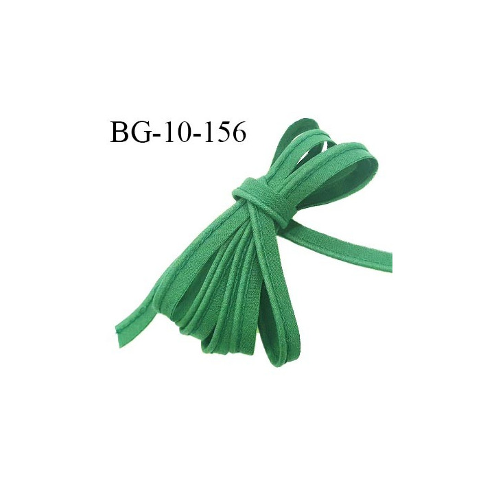Passepoil 10 mm coton couleur vert bouteille largeur 10 mm avec cordon intérieur 2 mm prix au mètre