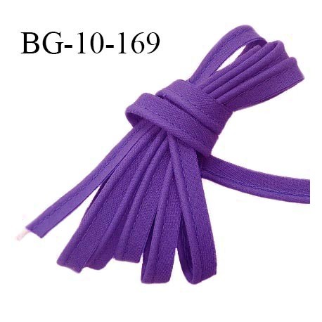 Passepoil 10 mm coton couleur violet largeur 10 mm avec cordon intérieur 2 mm prix au mètre