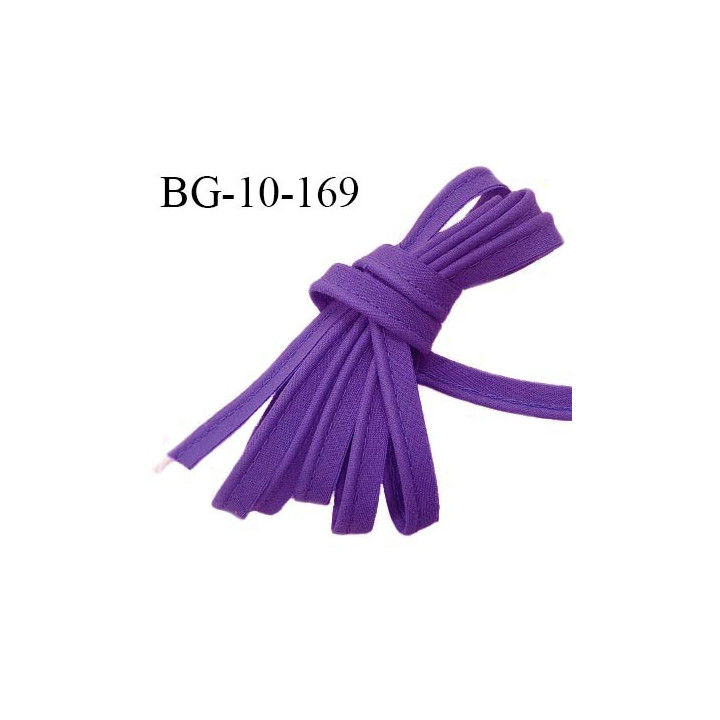 Passepoil 10 mm coton couleur violet largeur 10 mm avec cordon intérieur 2 mm prix au mètre