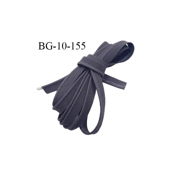 Passepoil 10 mm coton couleur gris ardoise largeur 10 mm avec cordon intérieur 2 mm prix au mètre