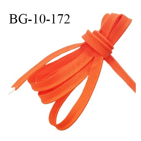 Passepoil 10 mm coton couleur orange largeur 10 mm avec cordon intérieur 2 mm prix au mètre