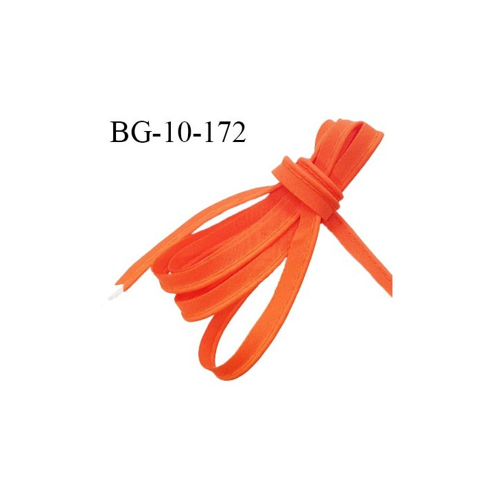 Passepoil 10 mm coton couleur orange largeur 10 mm avec cordon intérieur 2 mm prix au mètre