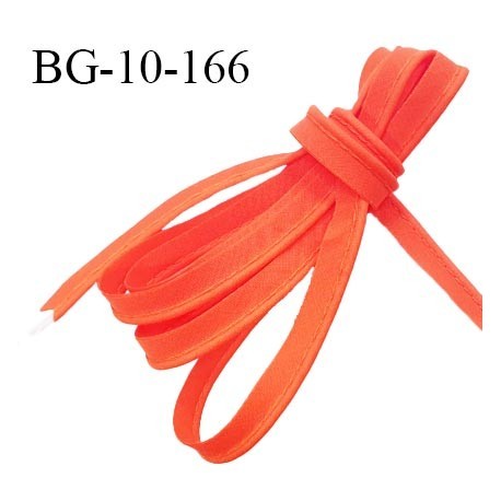 Passepoil 10 mm coton couleur orange corail largeur 10 mm avec cordon intérieur 2 mm prix au mètre
