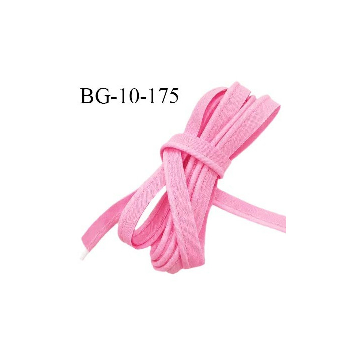 Passepoil 10 mm coton couleur rose dragée largeur 10 mm avec cordon intérieur 2 mm prix au mètre