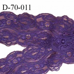 Dentelle 70 mm style ancien synthétique lycra couleur violet largeur 70 mm prix au mètre