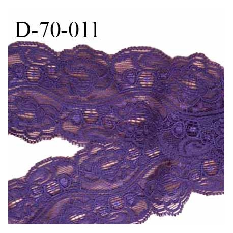 Dentelle 70 mm style ancien synthétique lycra couleur violet largeur 70 mm prix au mètre