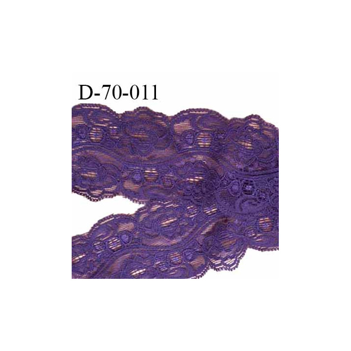Dentelle 70 mm style ancien synthétique lycra couleur violet largeur 70 mm prix au mètre
