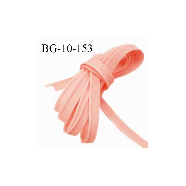 Passepoil 10 mm coton couleur rose saumon largeur 10 mm avec cordon intérieur 2 mm prix au mètre