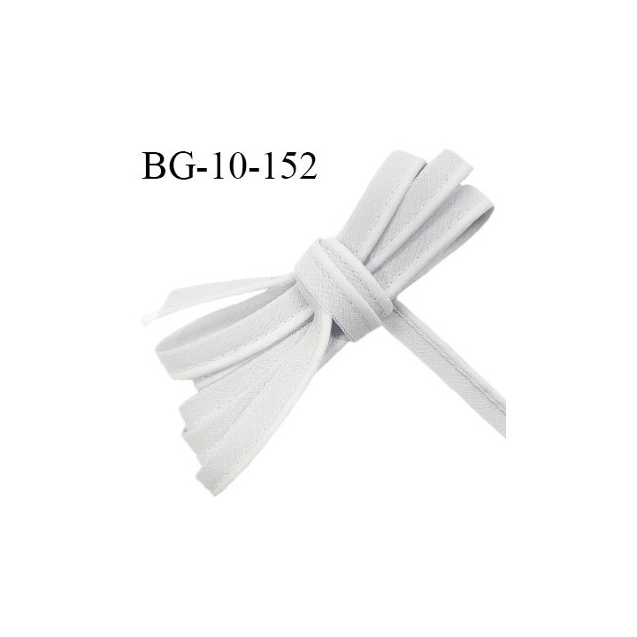 Passepoil 10 mm coton couleur gris perle largeur 10 mm avec cordon intérieur 2 mm prix au mètre
