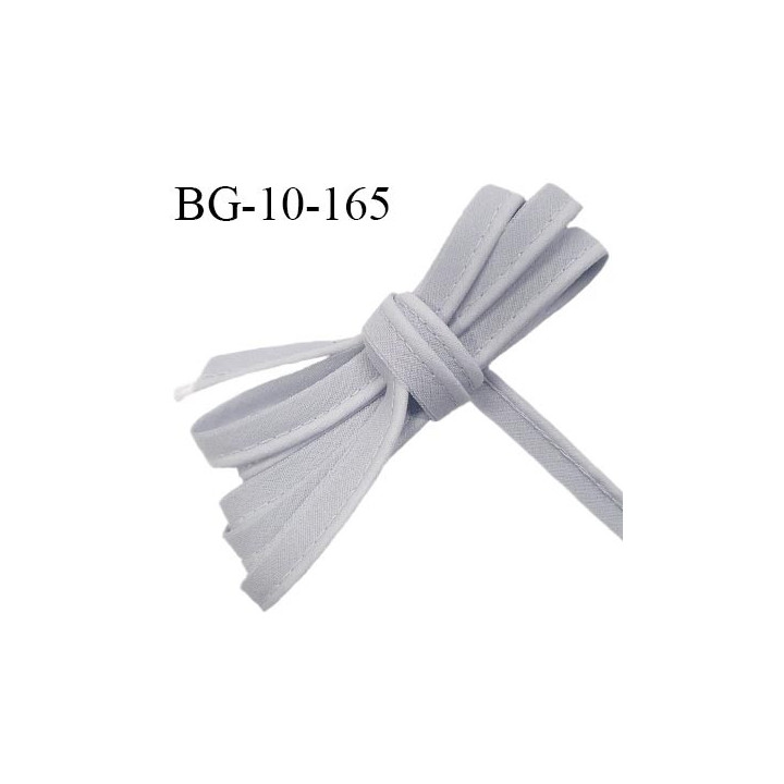 Passepoil 10 mm coton couleur gris bleuté largeur 10 mm avec cordon intérieur 2 mm prix au mètre