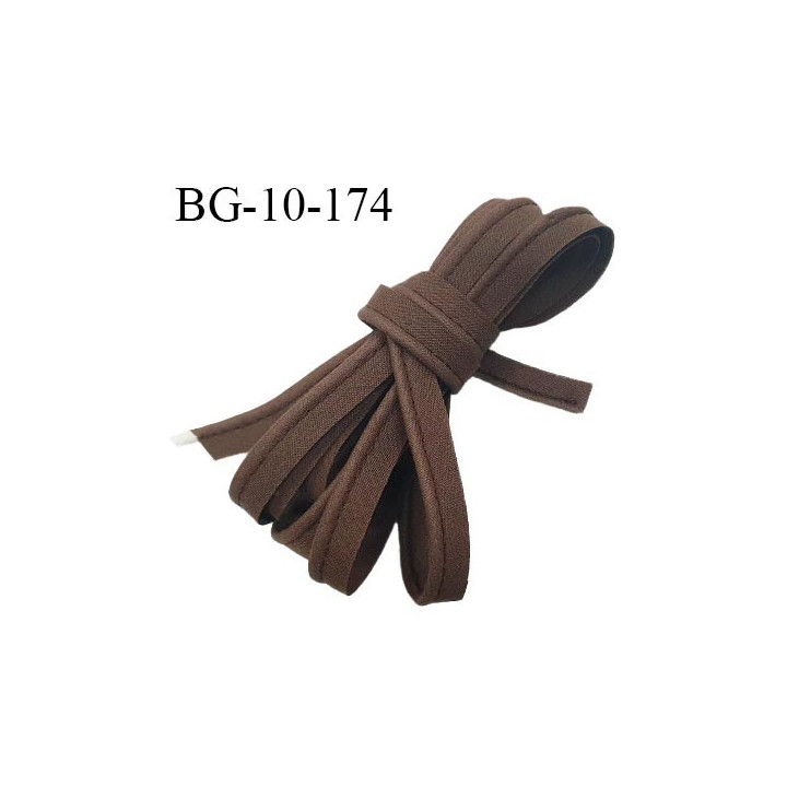 Passepoil 10 mm coton couleur marron largeur 10 mm avec cordon intérieur 2 mm prix au mètre