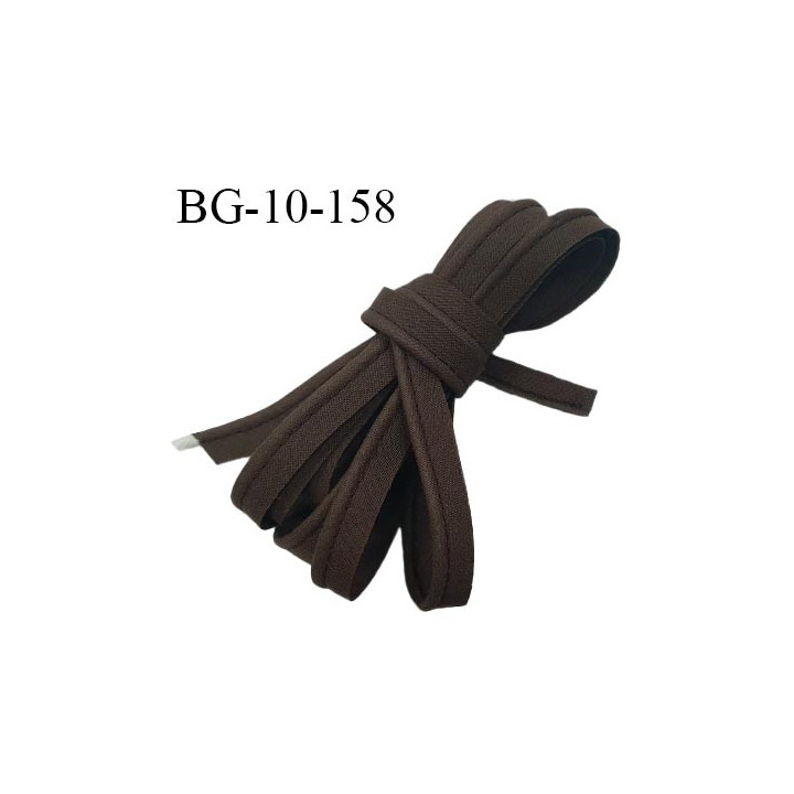Passepoil 10 mm coton couleur café largeur 10 mm avec cordon intérieur 2 mm prix au mètre