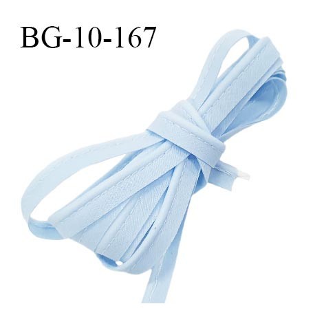 Passepoil 10 mm coton couleur bleu ciel largeur 10 mm avec cordon intérieur 2 mm prix au mètre