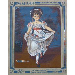 canevas 40x50 marque MARGOT DE PARIS la petite fille d'après t . lawrence dimension 40 centimètres par 50 cm 100 % coton