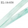 Elastique lingerie 14 mm pré plié haut de gamme couleur vert d'eau brillant largeur 14 mm prix au mètre
