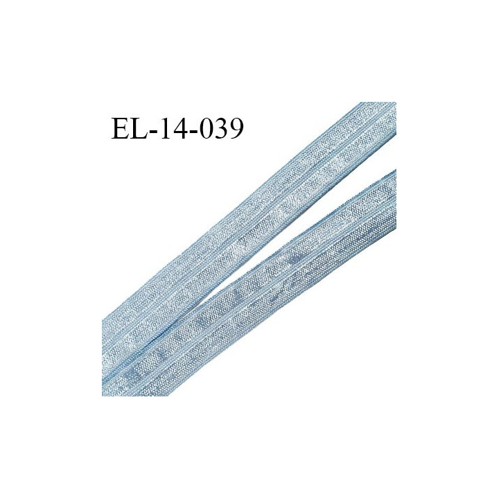 Elastique lingerie 14 mm pré plié haut de gamme couleur bleu brillant largeur 14 mm prix au mètre