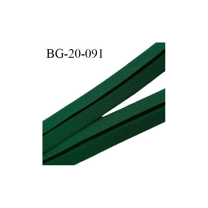 Biais galon 20 mm pré plié au dos 2 rabats de 10 mm coton polyester couleur vert sapin largeur 20 mm prix au mètre