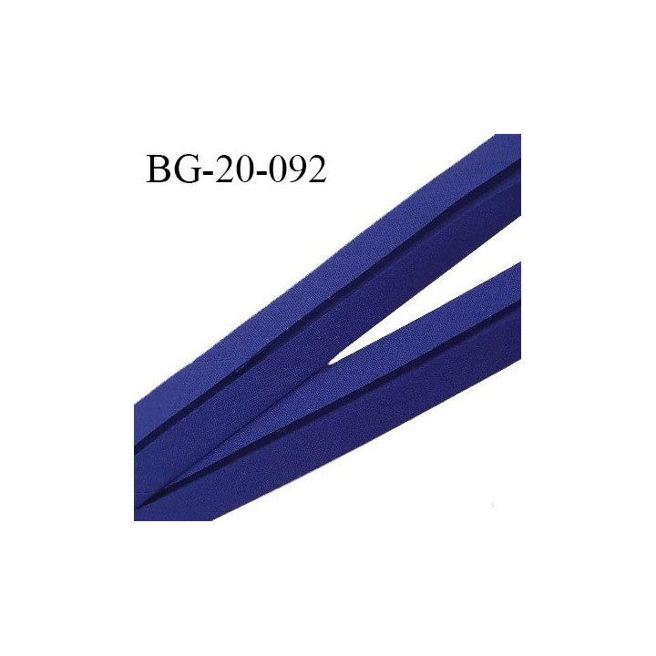 Biais galon 20 mm pré plié au dos 2 rabats de 10 mm coton polyester couleur bleu indigo largeur 20 mm prix au mètre