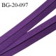 Biais galon 20 mm pré plié au dos 2 rabats de 10 mm coton polyester couleur violet largeur 20 mm prix au mètre