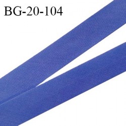 Biais galon 20 mm pré plié au dos 2 rabats de 10 mm coton polyester couleur bleu lavande largeur 20 mm prix au mètre