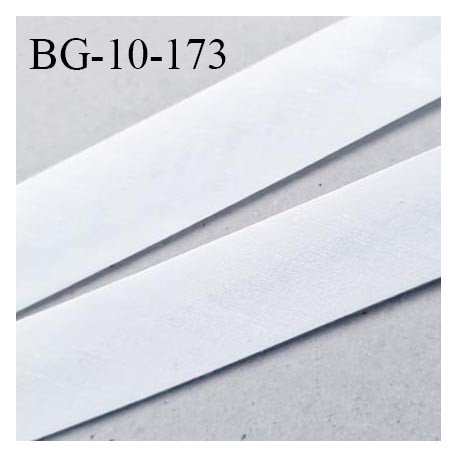 Biais galon 10 mm pré plié au dos 2 rabats de 5 mm coton polyester couleur blanc largeur 10 mm prix au mètre