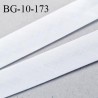 Biais galon 10 mm pré plié au dos 2 rabats de 5 mm coton polyester couleur blanc largeur 10 mm prix au mètre