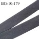 Biais galon 10 mm pré plié au dos 2 rabats de 5 mm coton polyester couleur gris anthracite largeur 10 mm prix au mètre