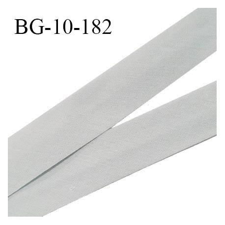 Biais galon 10 mm pré plié au dos 2 rabats de 5 mm coton polyester couleur gris bleuté largeur 10 mm prix au mètre